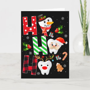 Dentist Christmas Fun Tooth Dental Gift Red Plaid  Card