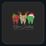 Dentist Christmas Funny Leopard Plaid Tooth Dental Square Sticker<br><div class="desc">This is a great gift for your family,  friends during Hanukkah holiday. They will be happy to receive this gift from you during Hanukkah holiday.</div>