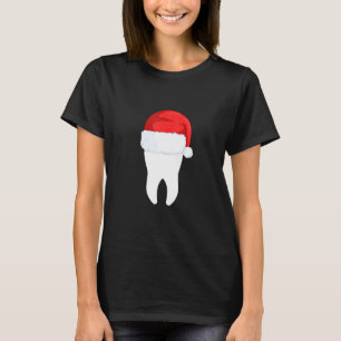 Dentist Christmas Funny Tooth Dental With Santa Ha T-Shirt