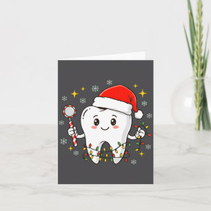 Dentist Christmas Teeth Xmas Lights Funny Dental S Card