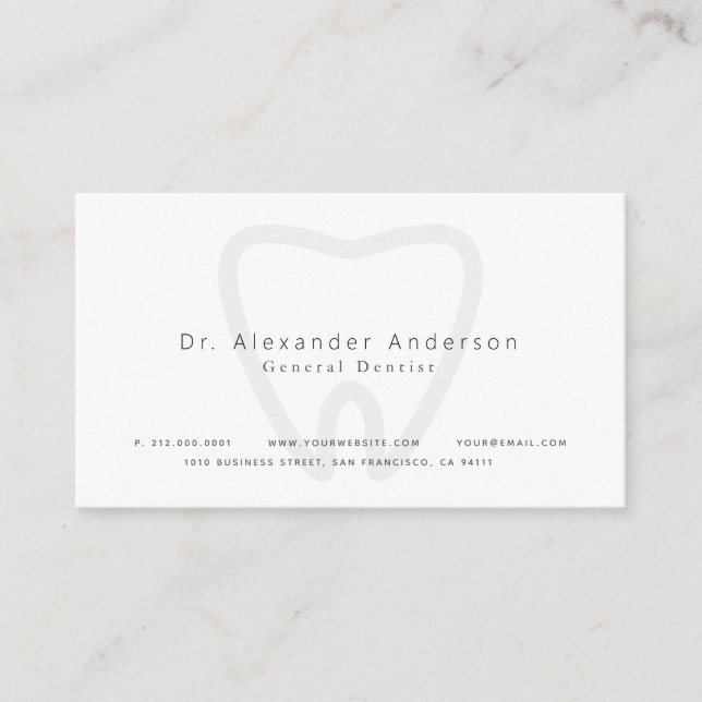 Dentist Clean White Appointment Card (Front)