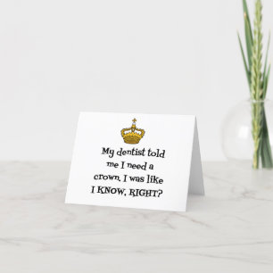 DENTIST CROWN THANK YOU CARD