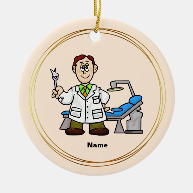 Dentist Day Ornament with Dentist's Name (Front)