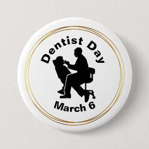 Dentist Day Silhouette Button