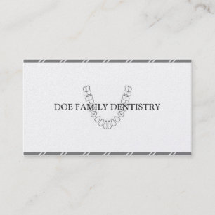 Dentist DDS Dental Office Teeth Platinum Paper Business Card