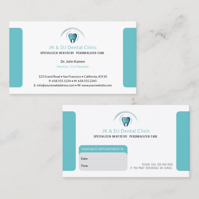 Dentist | Dental Appointment Card (Front/Back)