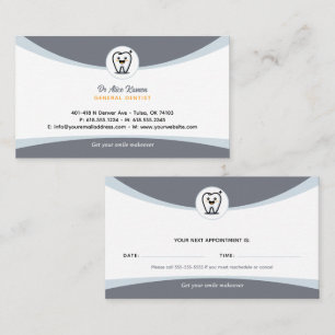 Dentist Dental Appointment Card