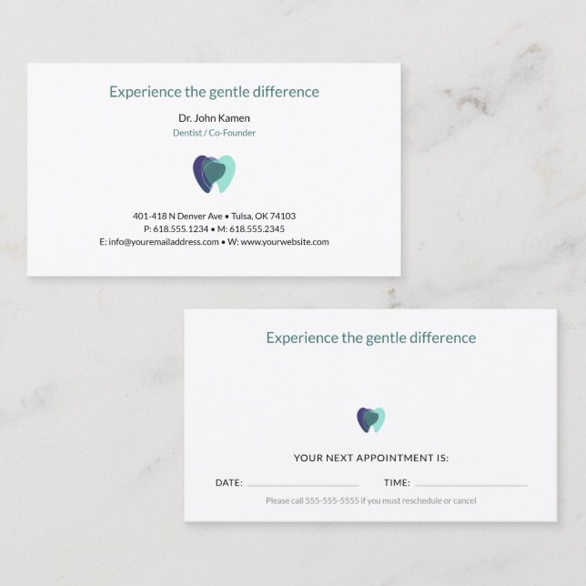 Dentist | Dental Appointment Card (Front/Back)