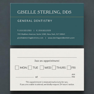 Dentist Dental Appointment Reminder Business Card
