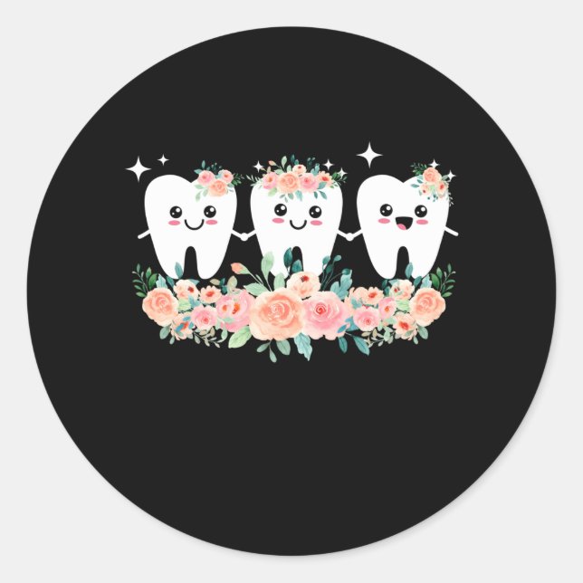 Dentist Dental Assistant Oral Hygienist Tooth Classic Round Sticker (Front)
