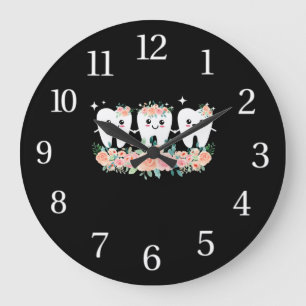 Dentist Dental Assistant Oral Hygienist Tooth Large Clock