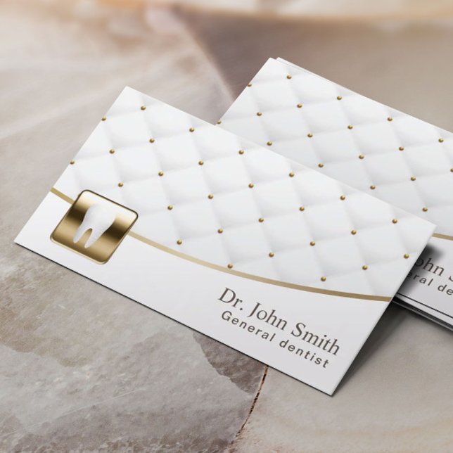 Dentist Dental Care Luxury Quilted Professional Business Card (Creator Uploaded)
