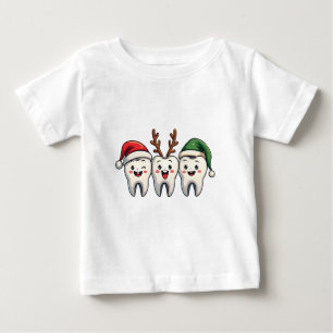 Dentist Dental Christmas Santa Floss Xmas Tree Baby T-Shirt