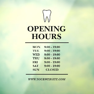 Dentist dental clinic opening hours template