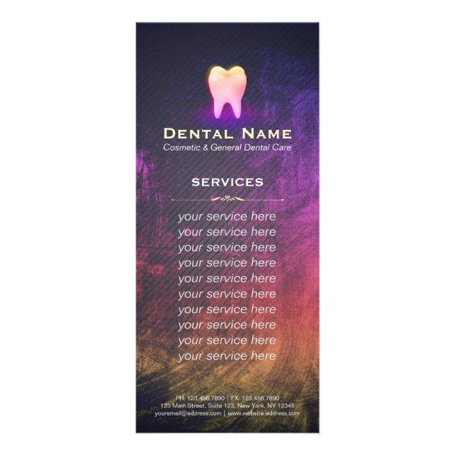 Dentist Dental Clinic Rose Gold Tooth Service Menu (Front)