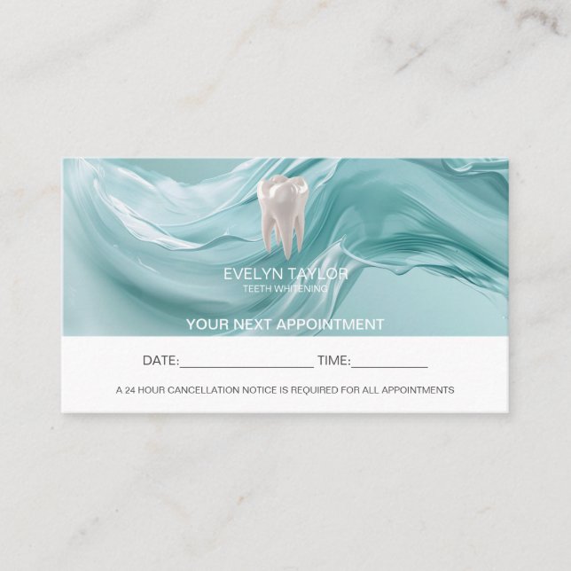 Dentist Dental Clinic teeth Whitening Appointment  Business Card (Front)
