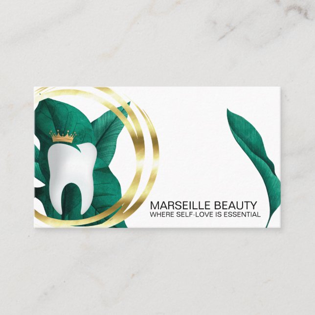  Dentist Dental Clinic teeth Whitening  Floral Bus Business Card (Front)