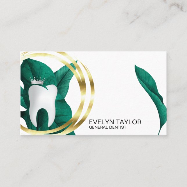  Dentist Dental Clinic teeth Whitening  Floral Bus Business Card (Front)