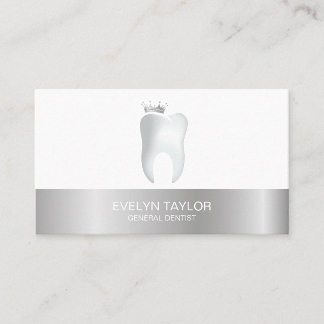 Dentist Dental Clinic teeth Whitening Smile Crown Business Card (Front)