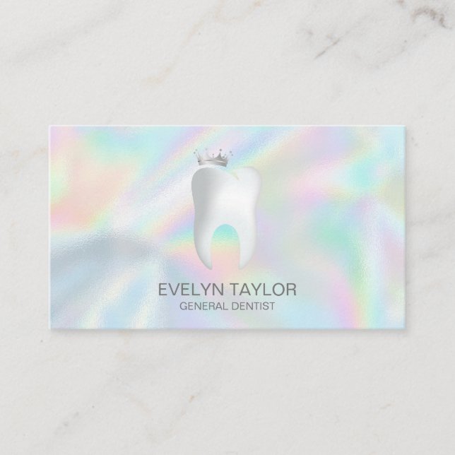 Dentist Dental Clinic teeth Whitening Smile Crown Business Card (Front)