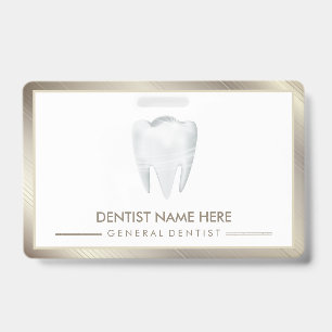 Dentist Dental Clinic Whitening Smile Metal ID Badge