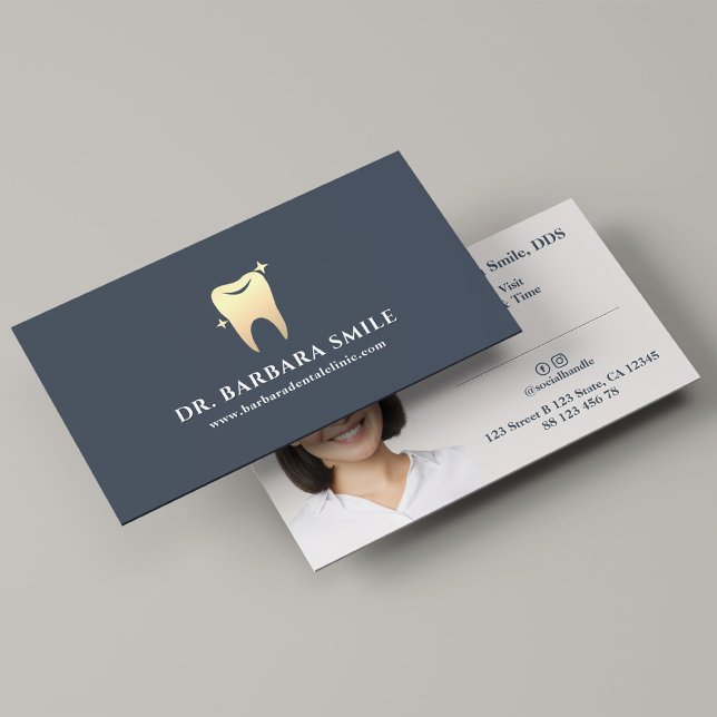 Dentist Dental Cosmetic Charcoal Minimal Business Card (Creator Uploaded)