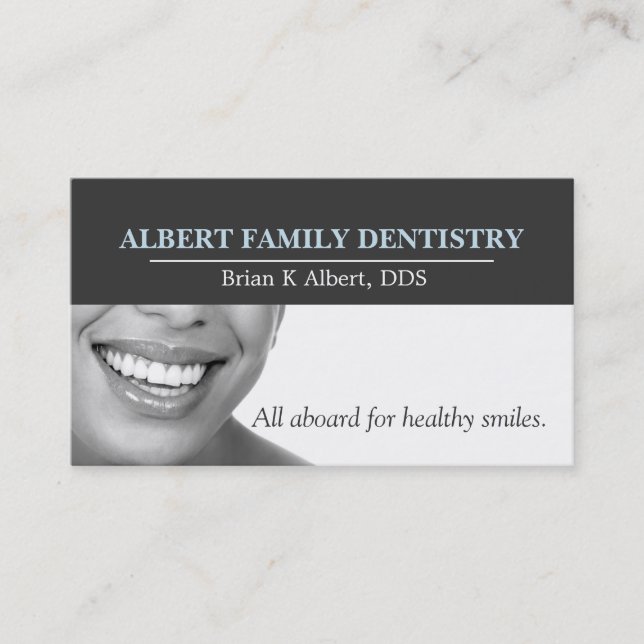 Dentist Dental Dentistry Doctor Smile Business Card (Front)