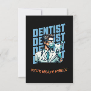 Dentist Dental Hygiene Warrior Thank You Card