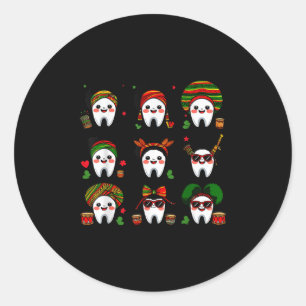 Dentist Dental Juneteenth Teeth Dentistry Dental H Classic Round Sticker