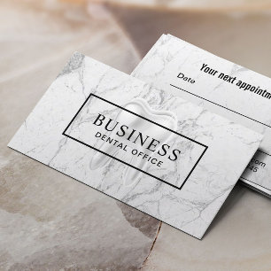 Dentist Dental Modern Marble Appointment Card
