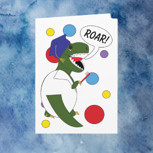 Dentist Dental School Graduation Dinosaur Funny Card