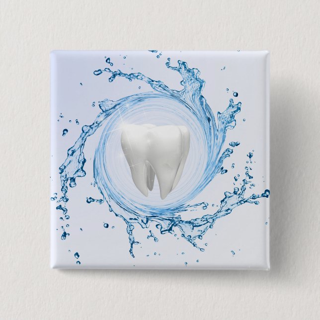 Dentist Dental Tooth Water Professional 15 Cm Square Badge (Front)