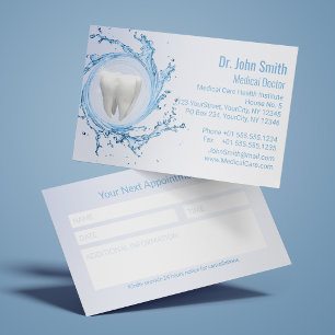 Dentist Dental Tooth Water Professional Medical Appointment Card