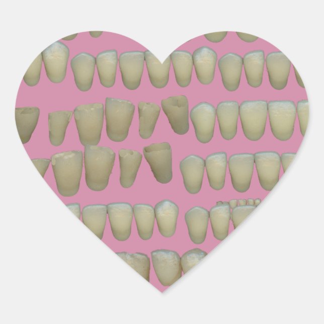 DENTIST DENTISTRY ORTHODONTICS ROTTEN TEETH MOUTH HEART STICKER (Front)