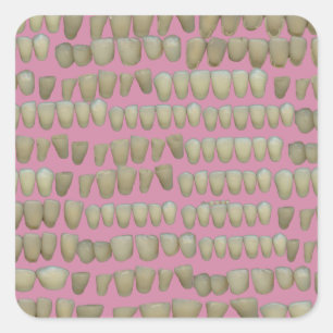 DENTIST DENTISTRY ORTHODONTICS ROTTEN TEETH MOUTH SQUARE STICKER