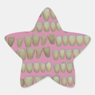 DENTIST DENTISTRY ORTHODONTICS ROTTEN TEETH MOUTH STAR STICKER