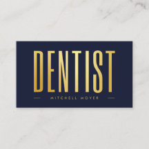 Dentist Dentistry Tooth Logo Navy Blue and gold