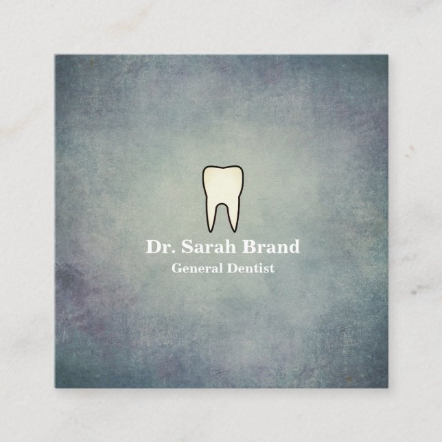 Dentist Elegant Floral Tooth Dental Care Square Business Card (Front)