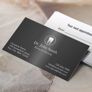 Dentist Elegant Metal Dental Appointment Card