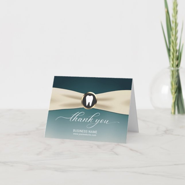 Dentist Elegant Teal Ombre Dental Office Thank You (Front)