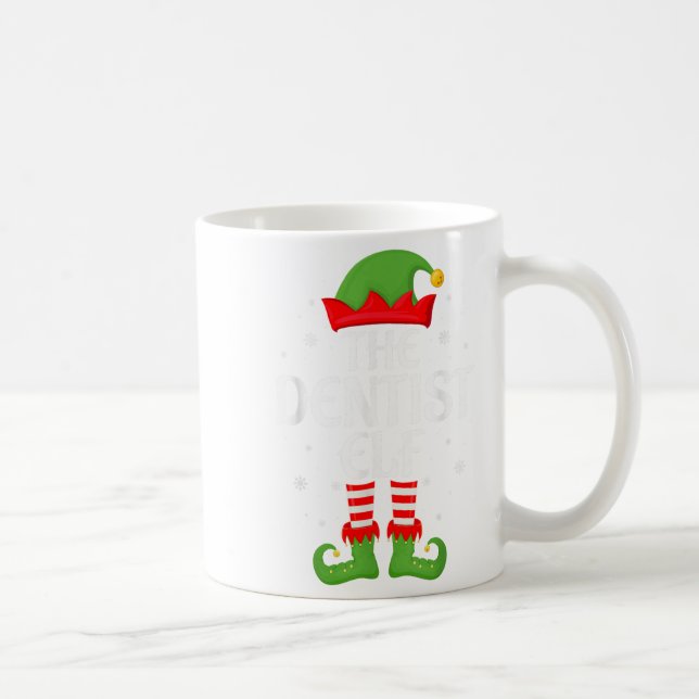 Dentist Elf Xmas Family Matching Elf Squad Christm Coffee Mug (Right)