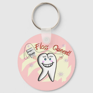 Dentist "Floss Queen" T-Shirts and Gifts Key Ring