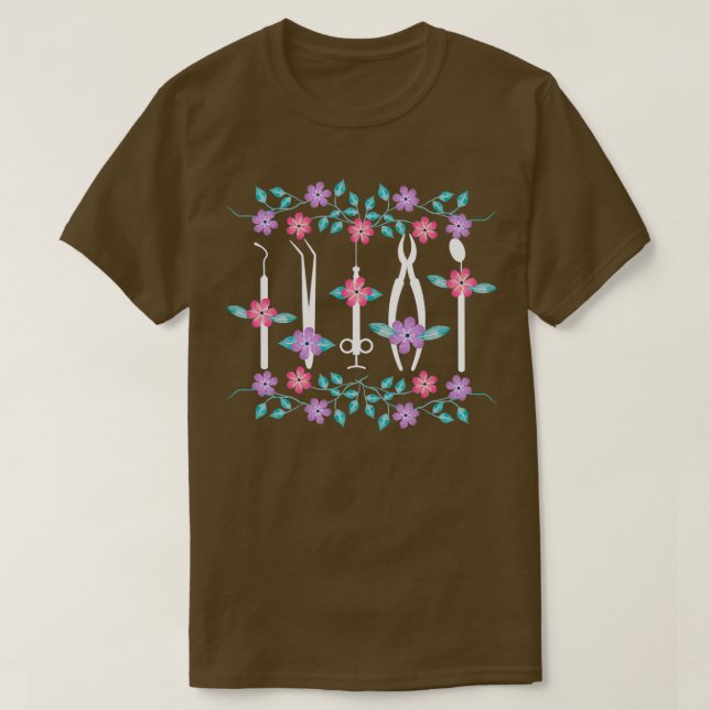 Dentist Flowers Gift 1 T-Shirt (Design Front)