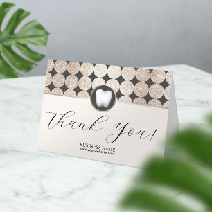 Dentist Geometric Gold Dental Office Thank You Card