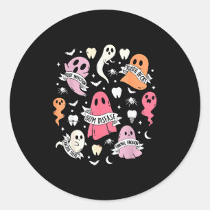 Dentist Ghost Soky Halloween Dental Hygienist Ista Classic Round Sticker
