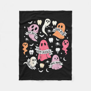 Dentist Ghost Soky Halloween Dental Hygienist Ista Fleece Blanket