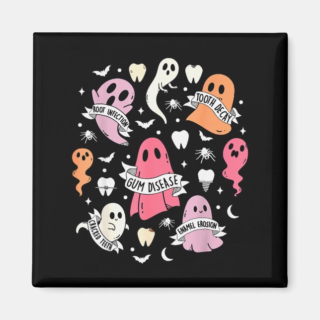 Dentist Ghost Soky Halloween Dental Hygienist Ista Magnet (Front)