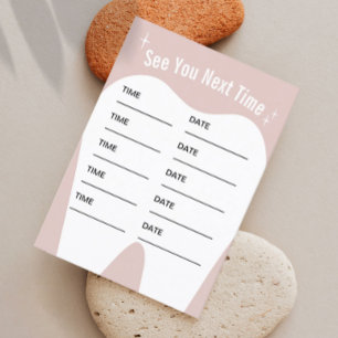 Dentist Girly Pastel Pink Dental Appointment Card