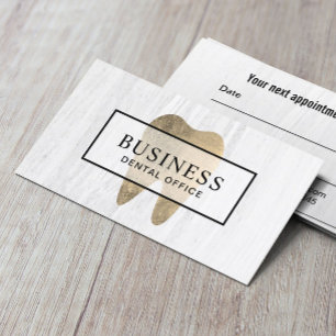 Dentist Gold Tooth Elegant Dental Appointment Card