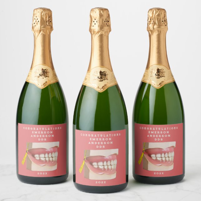 Dentist Graduation Dental School Sparkling Wine Label (Bottles)